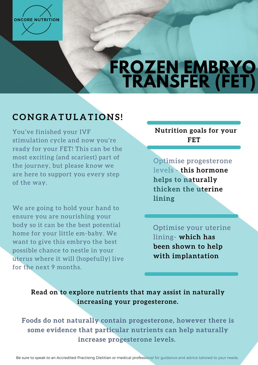 OnCore Nutrition Frozen Embryo Transfer Guide